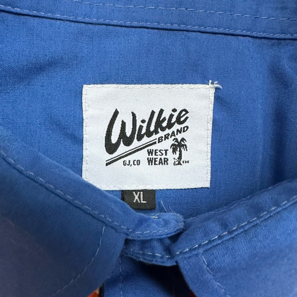 Wilkie Brand Western Hawaiian Shirt Blue Malibu 1 XL - Picture 5 of 6